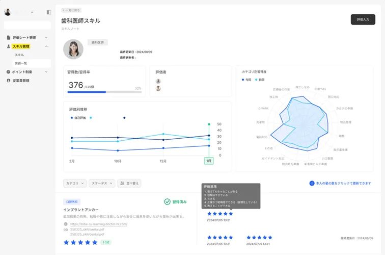DoctorHRの操作画面